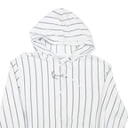 KARL KANI Mens White Black Stripe Hoodie M Cotton Blend Casual Streetwear