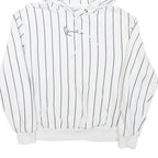 KARL KANI Mens White Black Stripe Hoodie M Cotton Blend Casual Streetwear