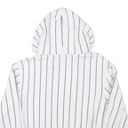 KARL KANI Mens White Black Stripe Hoodie M Cotton Blend Casual Streetwear