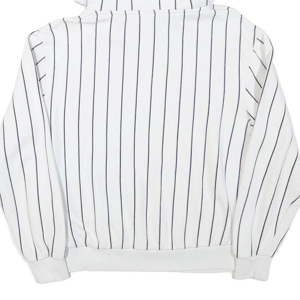 KARL KANI Mens White Black Stripe Hoodie M Cotton Blend Casual Streetwear