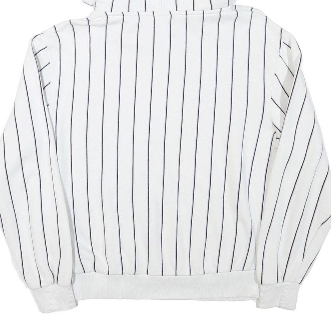 KARL KANI Mens White Black Stripe Hoodie M Cotton Blend Casual Streetwear