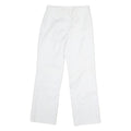 White Womens Cotton Regular Fit Straight Leg Trousers W26 L28 Classic Zip