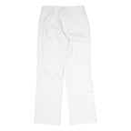 White Womens Cotton Regular Fit Straight Leg Trousers W26 L28 Classic Zip
