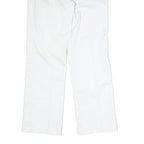 White Womens Cotton Regular Fit Straight Leg Trousers W26 L28 Classic Zip