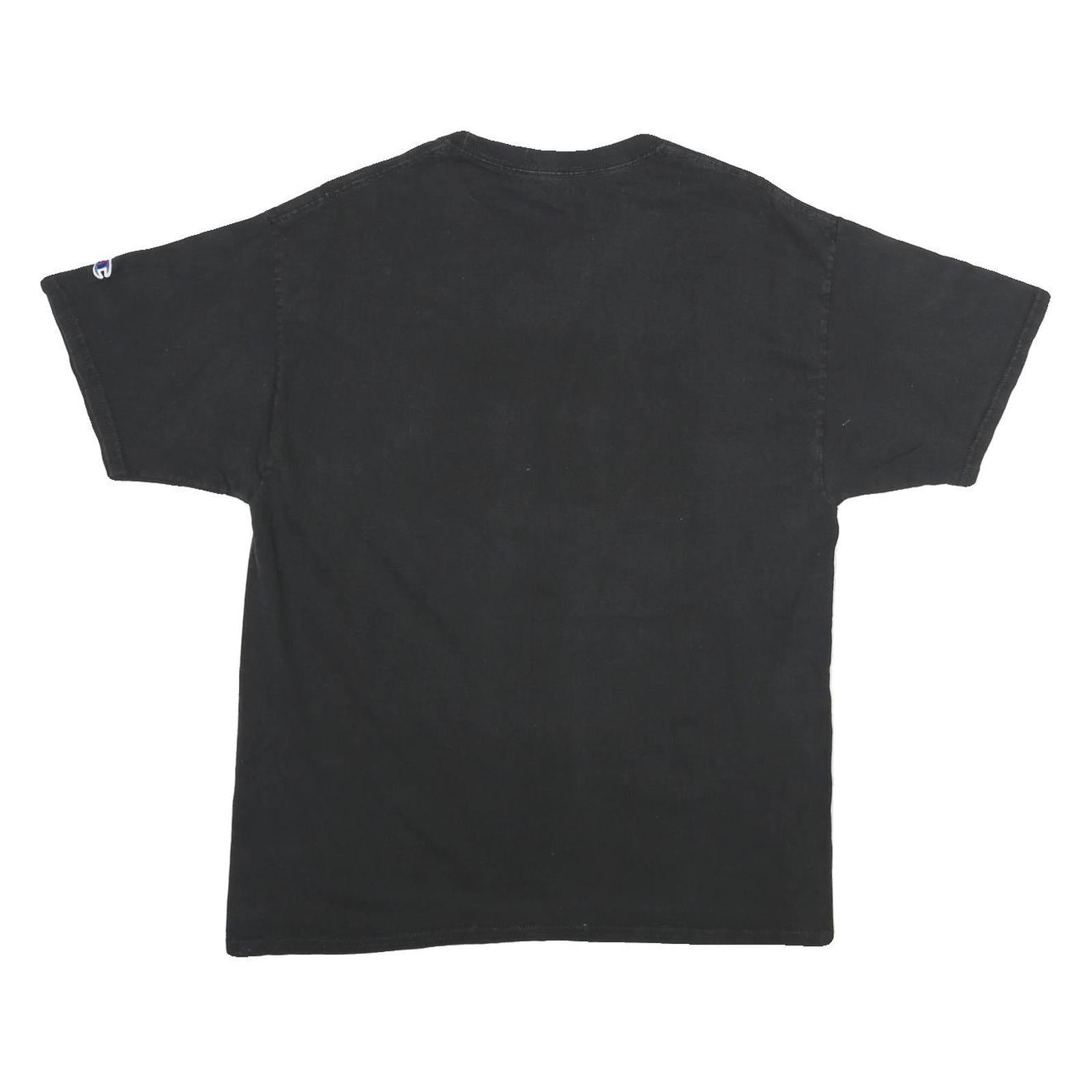 CHAMPION Mens Black ATL Graphic T-Shirt L Crew Neck Short Sleeve Cotton