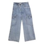 HIONG FENG Mens Blue Regular Wide-Leg Denim Light W28 L29 Casual Workwear Jeans