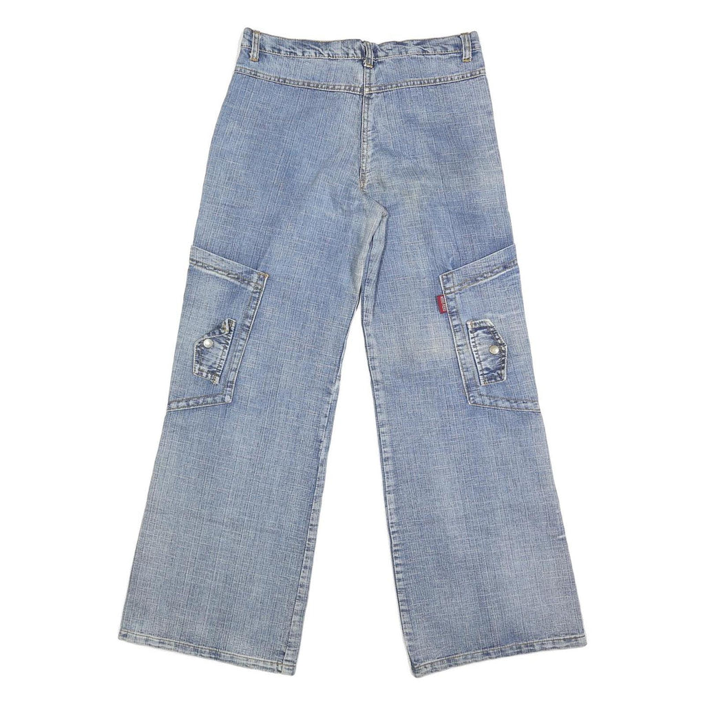 HIONG FENG Mens Blue Regular Wide-Leg Denim Light W28 L29 Casual Workwear Jeans