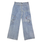 HIONG FENG Mens Blue Regular Wide-Leg Denim Light W28 L29 Casual Workwear Jeans