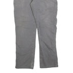 DICKIES Mens Cotton Blend Grey Regular Straight Trousers W34 L32 Workwear Pants