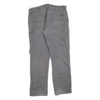 DICKIES Mens Cotton Blend Grey Regular Straight Trousers W34 L32 Workwear Pants