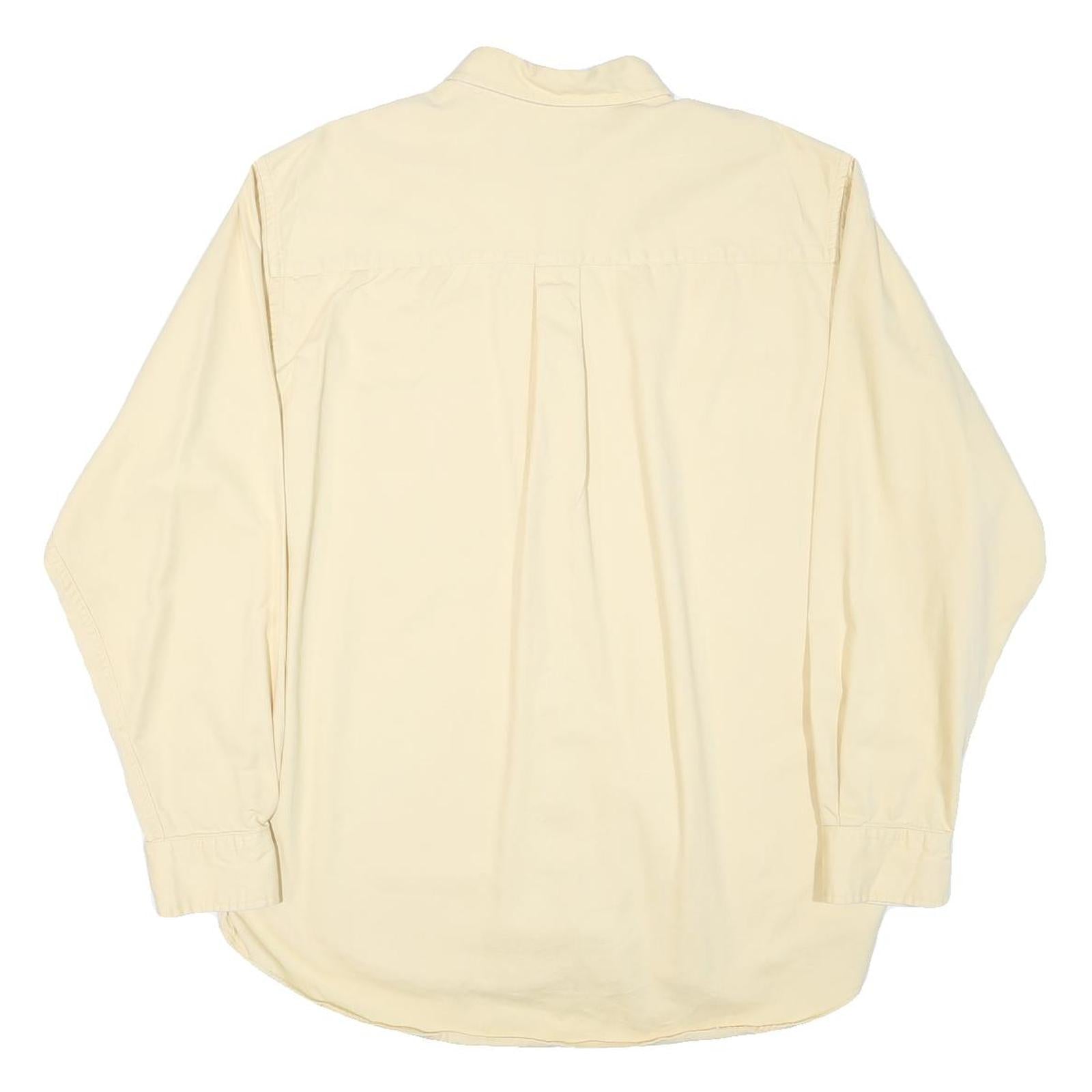 CLUB ROON Mens Beige XL Cotton Blend Shirt Button-Down Classic Long Sleeve