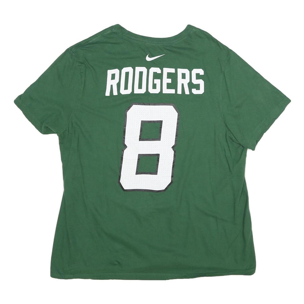 NIKE Mens Green New York Jets Rodgers Graphic T-Shirt XL Crew Neck Short Sleeve