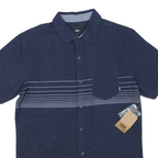 VANS Mens Blue Short Sleeve Cotton Blend Shirt S Casual Button Pocket