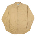 FALLS CREEK Mens Beige Cotton Shirt L Button Down Long Sleeve Classic Fit