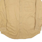 FALLS CREEK Mens Beige Cotton Shirt L Button Down Long Sleeve Classic Fit