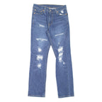 LEVI'S 511 Jeans Distressed Mens Blue Slim Straight W27 L30