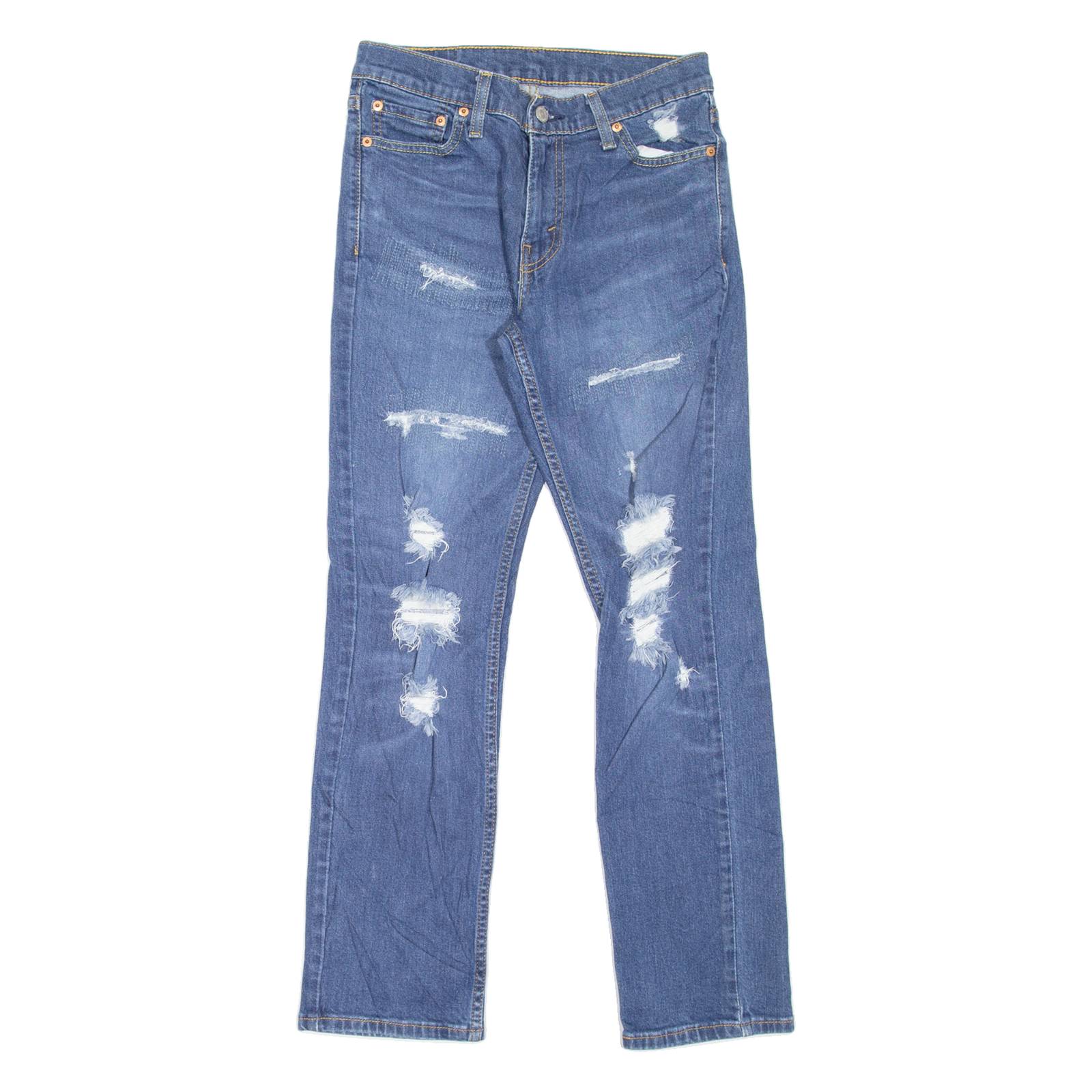 LEVI'S 511 Jeans Distressed Mens Blue Slim Straight W27 L30