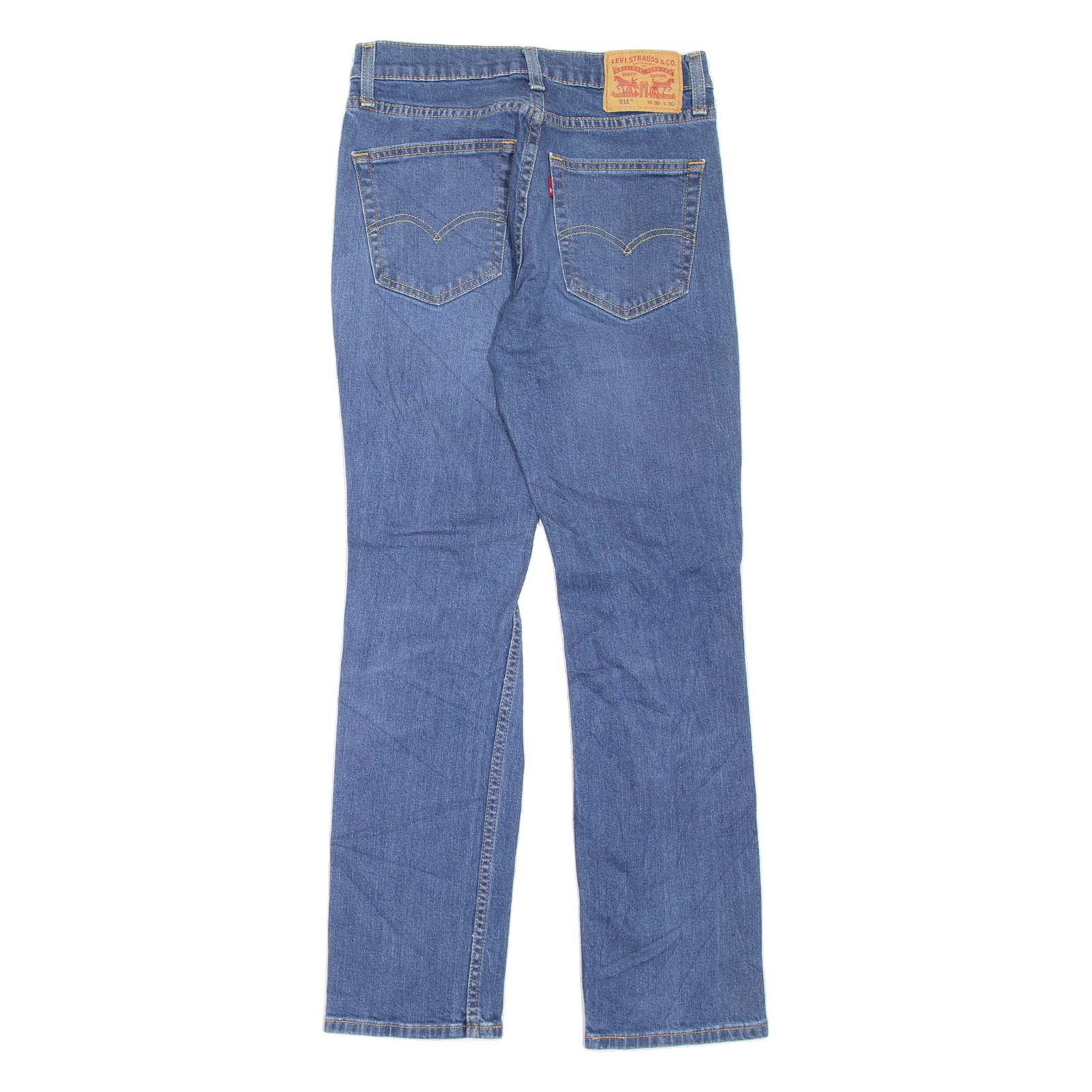 LEVI'S 511 Jeans Distressed Mens Blue Slim Straight W27 L30