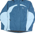 JACK WOLFSKIN Womens Blue & Light Blue Outdoor Jacket UK 16 Polyester Blend Zip