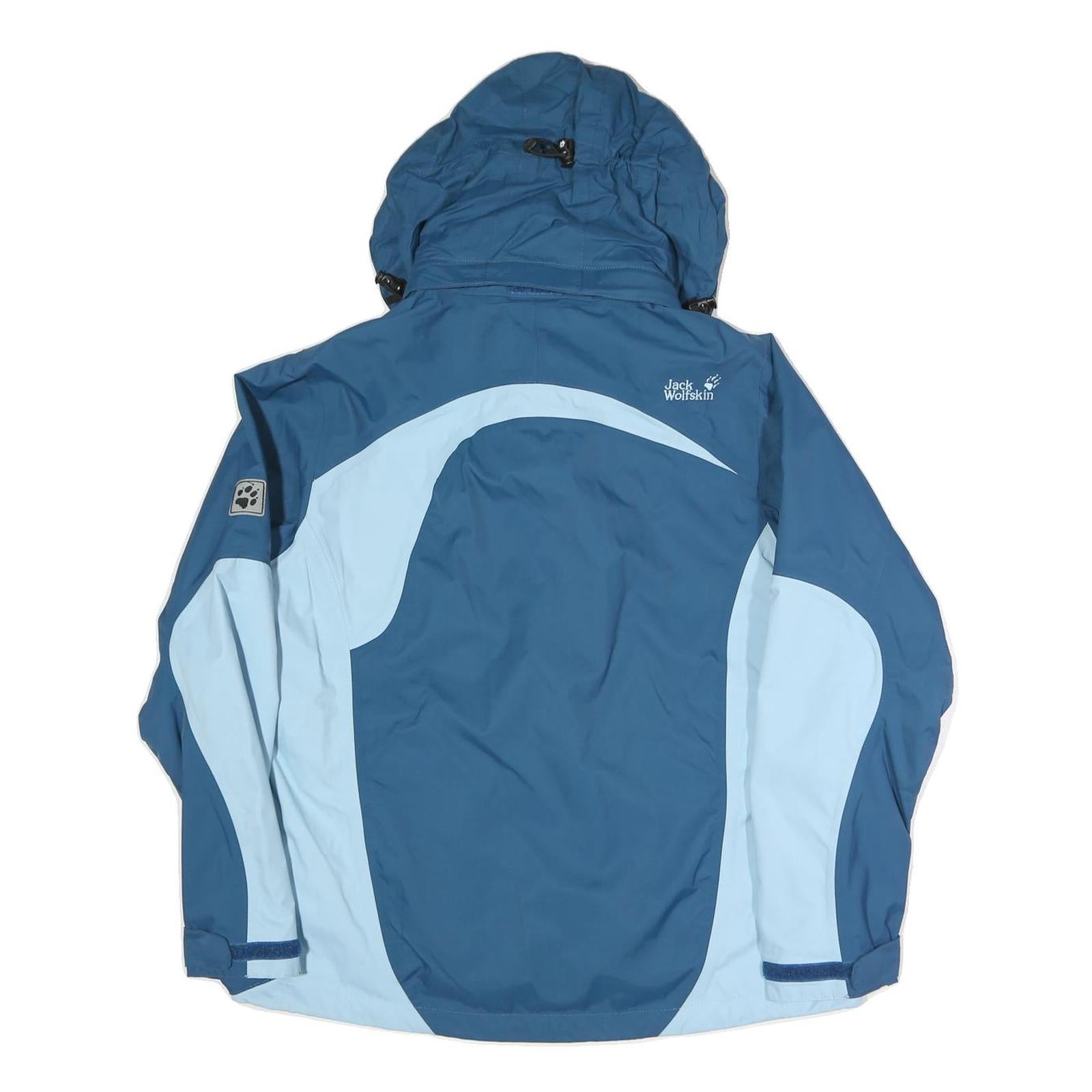 JACK WOLFSKIN Womens Blue & Light Blue Outdoor Jacket UK 16 Polyester Blend Zip