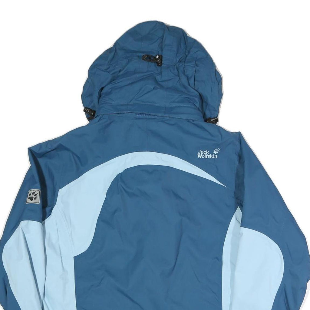 JACK WOLFSKIN Womens Blue & Light Blue Outdoor Jacket UK 16 Polyester Blend Zip