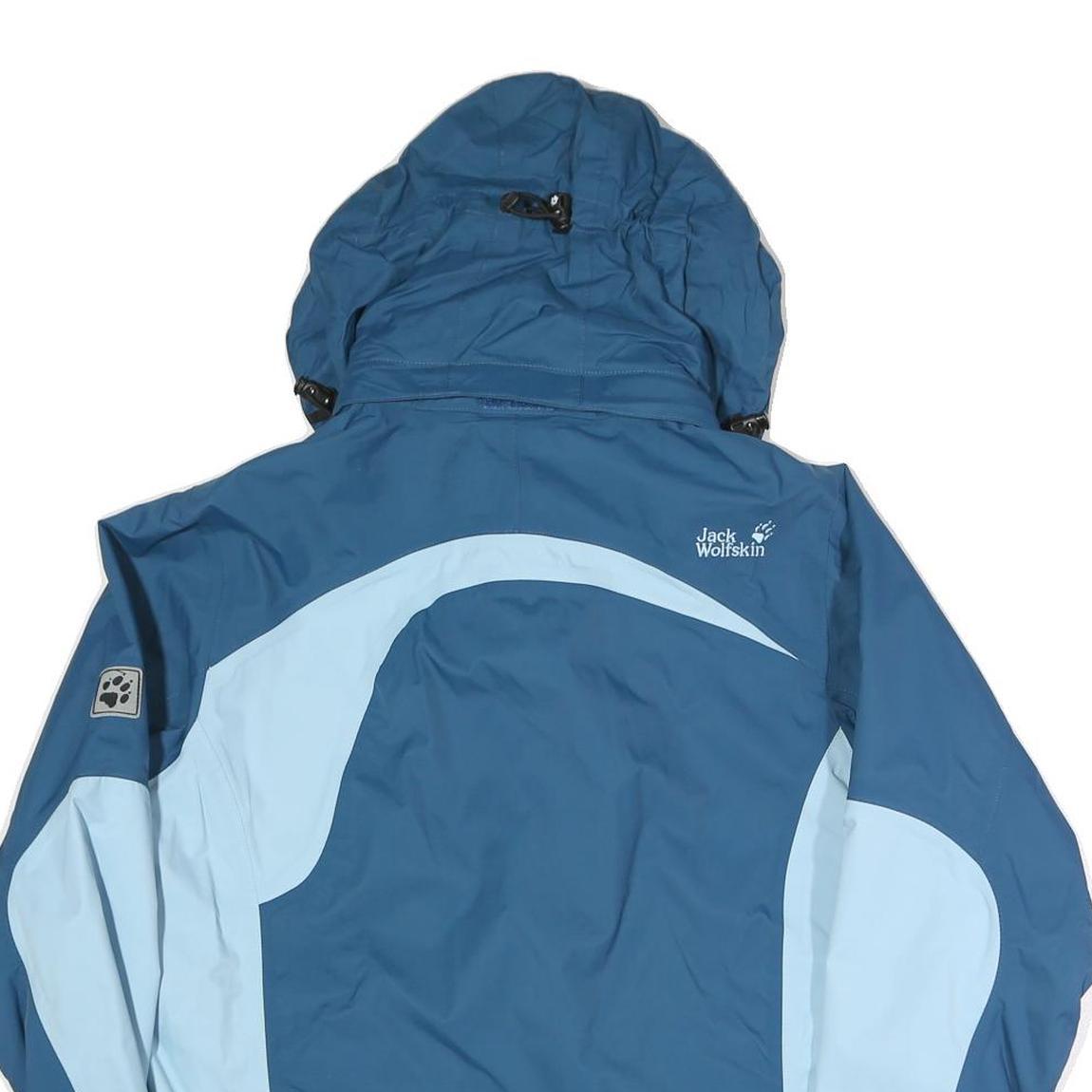 JACK WOLFSKIN Womens Blue & Light Blue Outdoor Jacket UK 16 Polyester Blend Zip