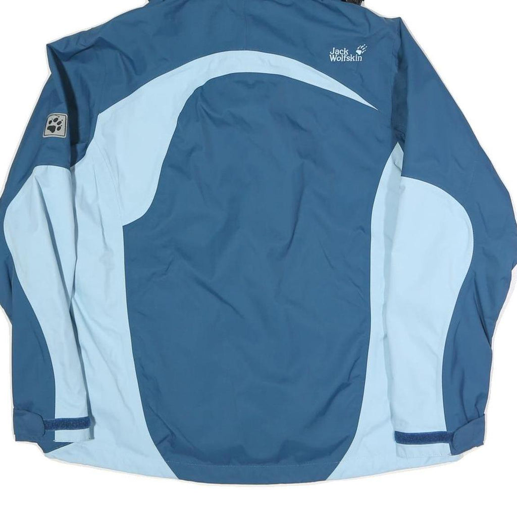 JACK WOLFSKIN Womens Blue & Light Blue Outdoor Jacket UK 16 Polyester Blend Zip