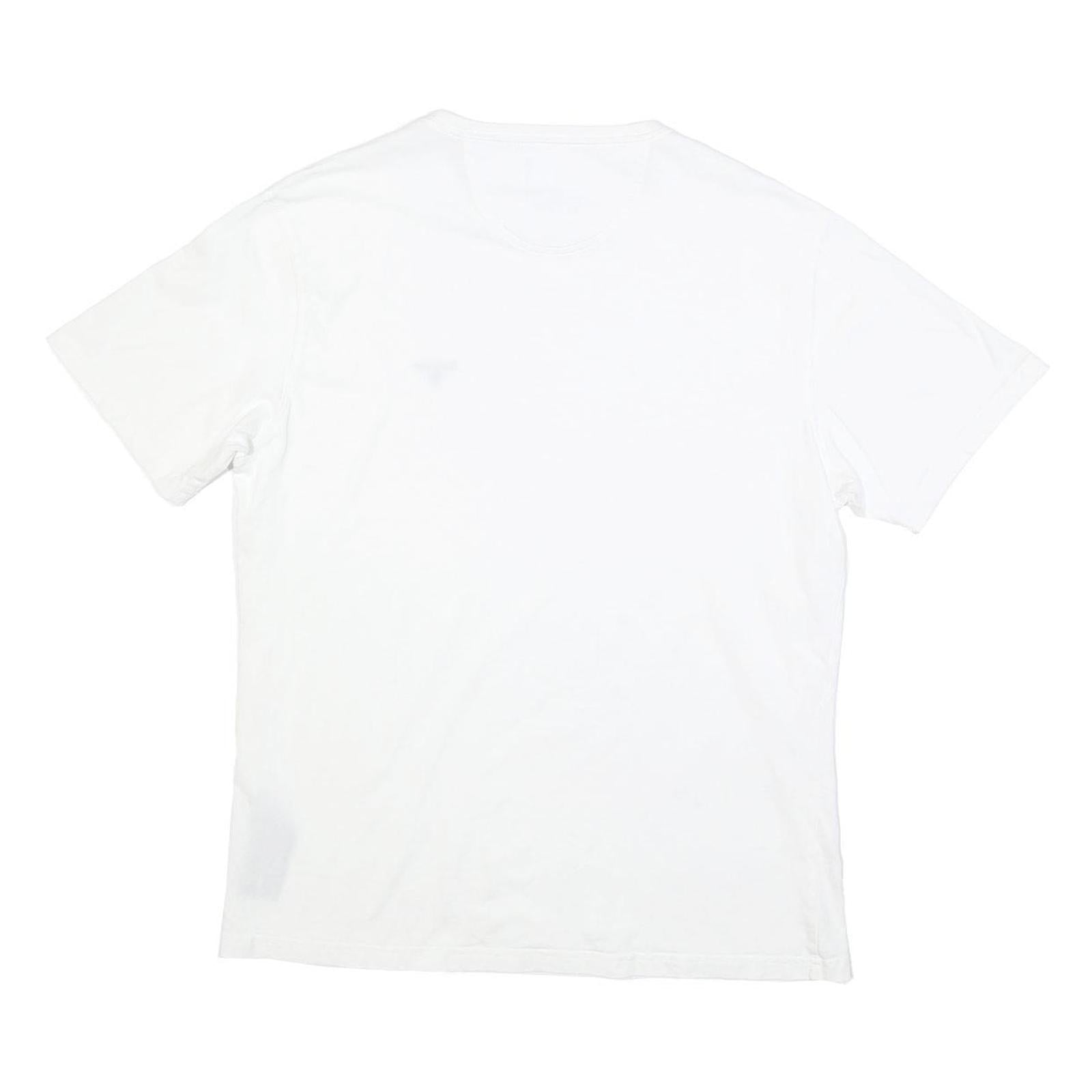 BARBOUR Mens White Graphic T-Shirt XL Short Sleeve Crew Neck Cotton Casual
