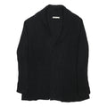 OLD NAVY Womens Black Button Up Chunky Knit Cardigan Collared Relaxed M Cotton