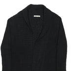 OLD NAVY Womens Black Button Up Chunky Knit Cardigan Collared Relaxed M Cotton
