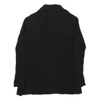 OLD NAVY Womens Black Button Up Chunky Knit Cardigan Collared Relaxed M Cotton