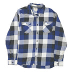 VANS Mens Blue Black White Check Shirt L Cotton Blend Casual Long Sleeve