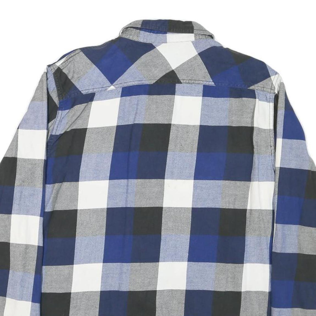 VANS Mens Blue Black White Check Shirt L Cotton Blend Casual Long Sleeve