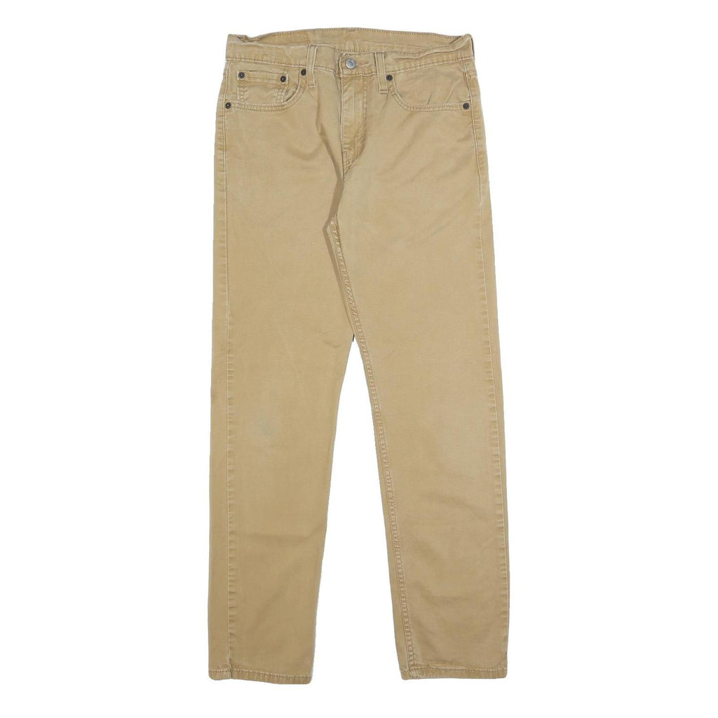 LEVI'S Mens Slim Beige Cotton Blend Trousers W29 L29 Stylish Zip Closure