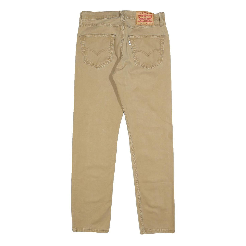 LEVI'S Mens Slim Beige Cotton Blend Trousers W29 L29 Stylish Zip Closure