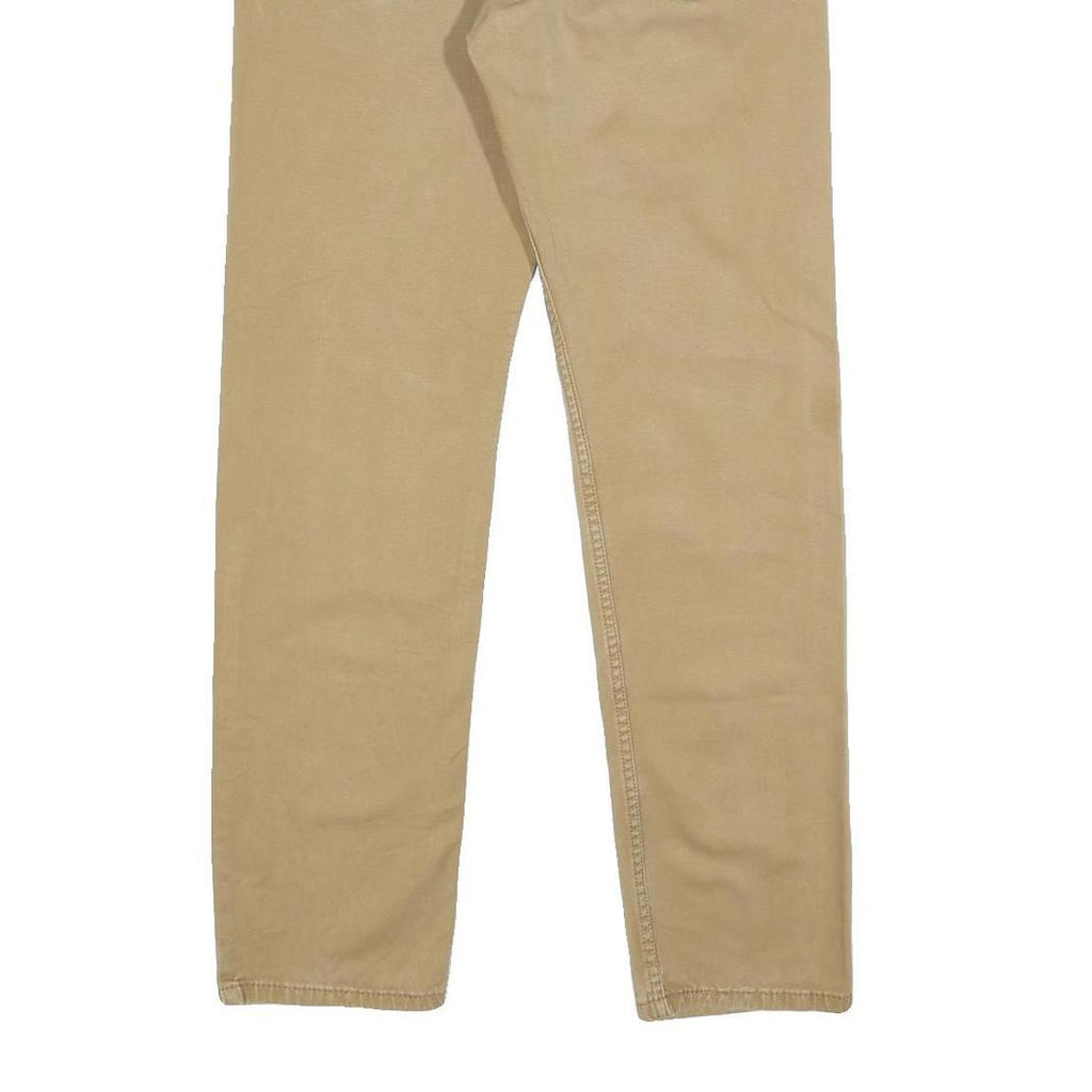LEVI'S Mens Slim Beige Cotton Blend Trousers W29 L29 Stylish Zip Closure