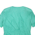 GENEVIVE COLLECTION Womens Green Linen Blend Jacket M Button Plain Stylish