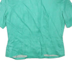 GENEVIVE COLLECTION Womens Green Linen Blend Jacket M Button Plain Stylish