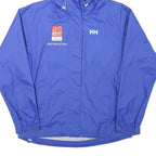 HELLY HANSEN Womens Blue Outdoor Jacket S Polyester Blend Plain Zip Hooded