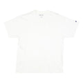 CHAMPION Mens White V-Neck T-Shirt L Cotton Blend Casual Logo Sleeve