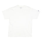 CHAMPION Mens White V-Neck T-Shirt L Cotton Blend Casual Logo Sleeve