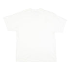 CHAMPION Mens White V-Neck T-Shirt L Cotton Blend Casual Logo Sleeve
