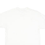 CHAMPION Mens White V-Neck T-Shirt L Cotton Blend Casual Logo Sleeve