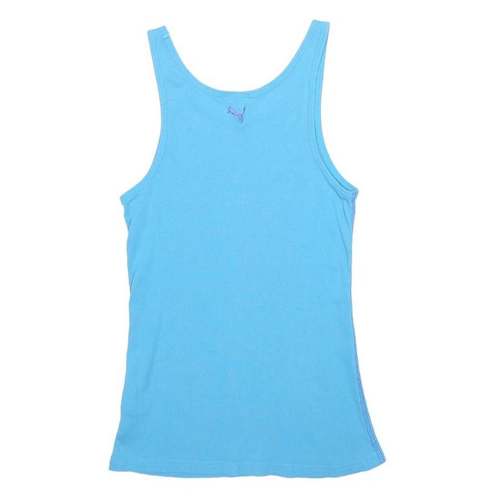 PUMA Womens Blue Vest S Sleeveless Crew Neck Cotton Blend Gymwear Casual