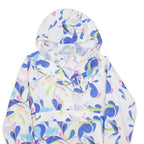 HELLY HANSEN Womens White Blue Colourblock Hooded Jacket S Polyester Button