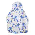 HELLY HANSEN Womens White Blue Colourblock Hooded Jacket S Polyester Button