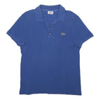 LACOSTE Mens Blue Short Sleeve Polo Shirt M Cotton Blend Classic Fit Casual