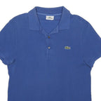 LACOSTE Mens Blue Short Sleeve Polo Shirt M Cotton Blend Classic Fit Casual