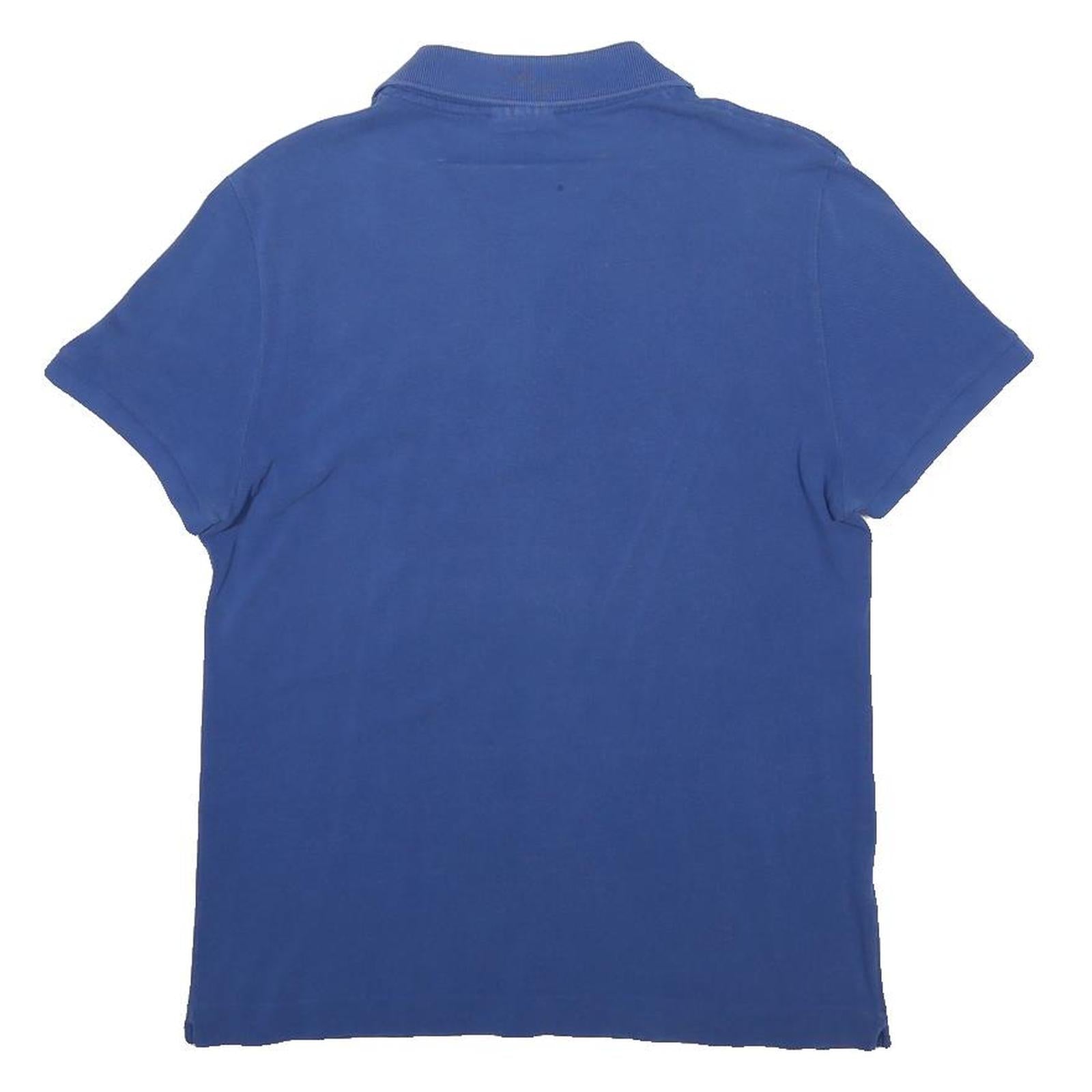LACOSTE Mens Blue Short Sleeve Polo Shirt M Cotton Blend Classic Fit Casual