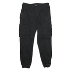 FBSISTER Womens Cotton Blend Black Regular Cargo Trousers W32 L27 Zip Pockets